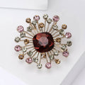 Alloy Rhinestone Sunflower Brooch Pin For Colorful Fashion Clothing view 5