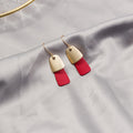 Elegant Korean Matte Color Block Enamel Alloy Geometric Drop Dangle Women Fashion Earrings view 3