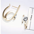Creative Geometric Zircon Earrings, Elegant Minimalist Women's Fashion Ear Jewelry view 2