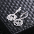 Korean Style Hollow Carved Zircon Earrings For Women Fashion Jewelry view 2