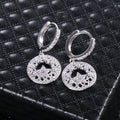 Korean Style Hollow Carved Zircon Earrings For Women Fashion Jewelry view 3