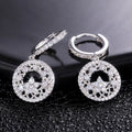 Korean Style Hollow Carved Zircon Earrings For Women Fashion Jewelry view 1