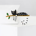Alloy Enamel Cat Brooch Pin For Women Suit Cardigan Decor view 2