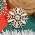 Alloy Rhinestone Snowflake Brooch Pin For Elegant Apparel Decoration view 4