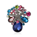 Alloy Glass Flower Basket Brooch Pin For Garment Accessories view 1