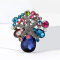 Alloy Glass Flower Basket Brooch Pin For Garment Accessories view 2