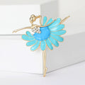 Enamel Alloy Ballerina Brooch For Elegant Clothing Decoration view 2