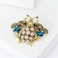 Crystal Rhinestone Alloy Bee Brooch Pin With Faux Pearl Accent view 4