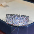 European Fashion AAA Double Row Teardrop Zircon Ring, Trendy Finger Accessory Jewelry view 4