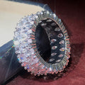 European Fashion AAA Double Row Teardrop Zircon Ring, Trendy Finger Accessory Jewelry view 3