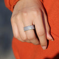 European Fashion AAA Double Row Teardrop Zircon Ring, Trendy Finger Accessory Jewelry view 2