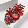 Vintage Alloy Glass Brooch Pin For Women's Coats And Suits view 3