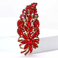 Alloy Full Rhinestone Glass Brooch Pin For Coats And Suits view 2