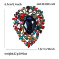 Alloy Rhinestone Glass Brooch Pin For Elegant Women's Apparel view 6