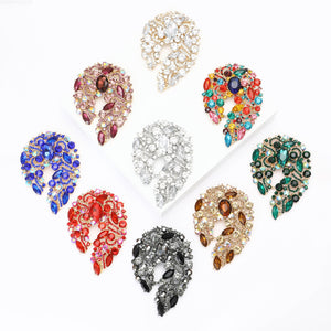 Alloy Full Rhinestone Glass Brooch For Women's Suit And Coat