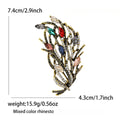 Alloy Rhinestone Feather Brooch Pin For Garment Decoration view 4