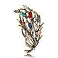 Alloy Rhinestone Feather Brooch Pin For Garment Decoration view 5