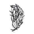 Alloy Enamel Feather Brooch Pin With Rhinestone Hollow Design view 5