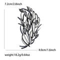 Alloy Enamel Feather Brooch Pin With Rhinestone Hollow Design view 6