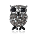 Alloy Rhinestone Owl Brooch Pin For Women Garment Decoration view 5