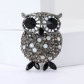 Alloy Rhinestone Owl Brooch Pin For Women Garment Decoration view 2