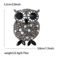 Alloy Rhinestone Owl Brooch Pin For Women Garment Decoration view 6