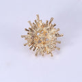 Metal Alloy Rhinestone Pearl Sunflower Brooch Pin For Apparel Decoration view 3