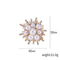 Metal Alloy Rhinestone Pearl Sunflower Brooch Pin For Apparel Decoration view 5