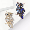Alloy Rhinestone Owl Brooch For Unisex Clothing Decoration view 2