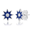 Simple Hexagram Star Copper Stud Earrings For Women With Resin Drip Korean Fashion Star Jewelry view 1