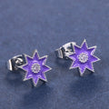 Simple Hexagram Star Copper Stud Earrings For Women With Resin Drip Korean Fashion Star Jewelry view 4
