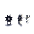 Simple Hexagram Star Copper Stud Earrings For Women With Resin Drip Korean Fashion Star Jewelry view 3