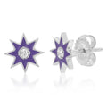 Simple Hexagram Star Copper Stud Earrings For Women With Resin Drip Korean Fashion Star Jewelry view 2