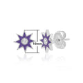 Simple Hexagram Star Copper Stud Earrings For Women With Resin Drip Korean Fashion Star Jewelry view 5