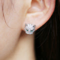 Full Zircon Leopard Head Stud Earrings For Women Trendy Street Style Fashion Jewelry view 4