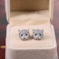 Full Zircon Leopard Head Stud Earrings For Women Trendy Street Style Fashion Jewelry view 3