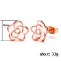 Sweet Korean Japanese Style Camellia Flower Stud Earrings For Women Student Fashion Jewelry view 4