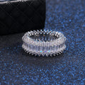 Fashion Rectangle Zircon Ring Full Stone Statement Couple Jewelry For Men And Women view 3