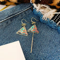 Ethnic Chinese Style Alloy Geometric Tassel Asymmetric Long Drop Earrings For Women view 4