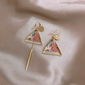 Ethnic Chinese Style Alloy Geometric Tassel Asymmetric Long Drop Earrings For Women view 1