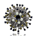 Metal Alloy Rhinestone Firework Brooch Pin For Suit And Coat Decor view 5