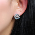 Creative Colorful Enamel Zircon Flower Leaf Stud Earrings For Women Fashion Jewelry view 2