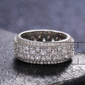 Vintage Irregular Rectangle Cubic Zirconia Ring European American Style Unisex Fashion Jewelry view 5