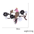 Alloy Rhinestone Pearl Bird Branch Brooch For Clothing Decoration view 5