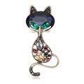 Alloy Rhinestone Vintage Cat Brooch Pin For Scarves And Lapels view 1