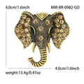 Alloy Rhinestone Elephant Brooch Pin For Lucky Animal Decoration view 5