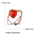 Alloy Rhinestone Square Brooch Pin For Women's Suits And Coats view 4