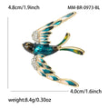 Metal Enamel Swallow Brooch Pin For Fresh Animal Clothing Decor view 3