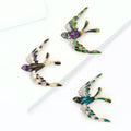 Metal Enamel Swallow Brooch Pin For Fresh Animal Clothing Decor view 2