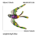 Metal Enamel Swallow Brooch Pin For Fresh Animal Clothing Decor view 5